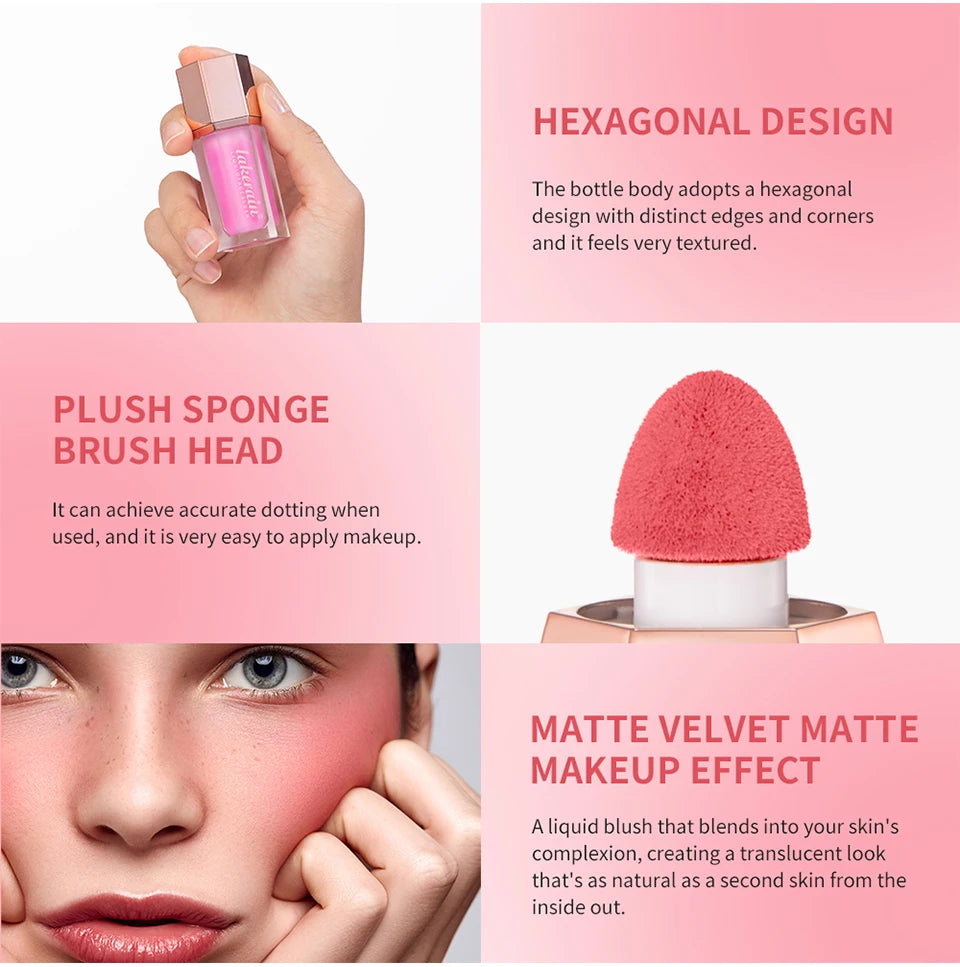 Waterproof Liquid Blush with Built-in Applicator for Natural Matte Finish - 8