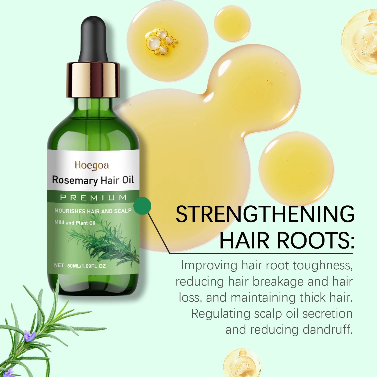 Rosemary Hair Growth Oil for Scalp Treatment and Thickening - 11