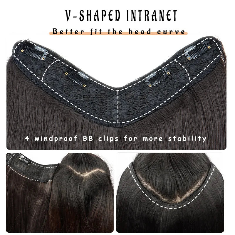 22-Inch V-Shaped Layered Hair Extension for Instant Volume - 10