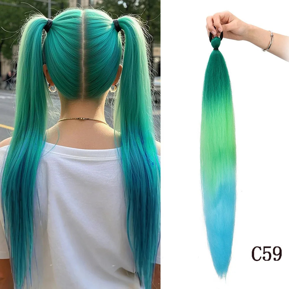 26-Inch Colorful Synthetic Braided Ponytail Extension - 15