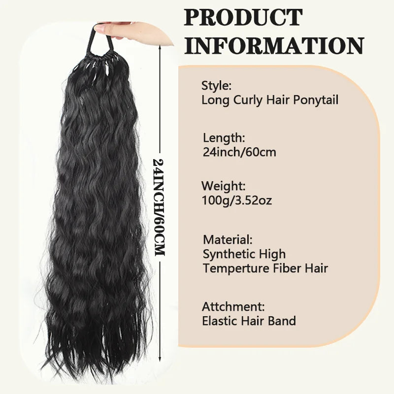 Wavy Synthetic Ponytail Extension for Instant Hair Volume - 2