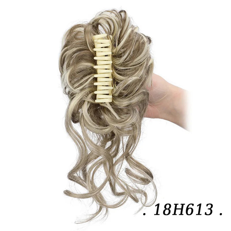 Elastic Curly Hair Bun Extension for Instant Volume and Updo Hairstyles - 18