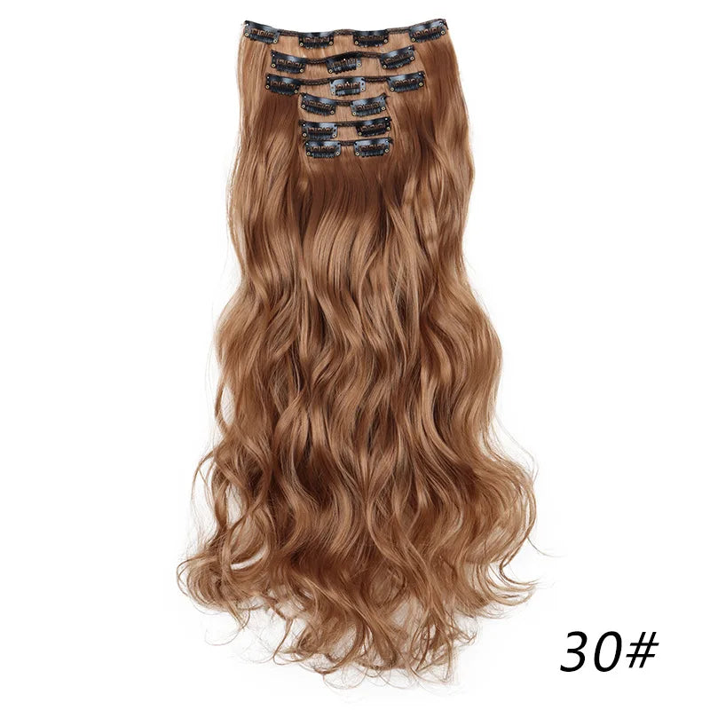 18-Inch Curly Clip-In Hair Extensions for Instant Volume - 27