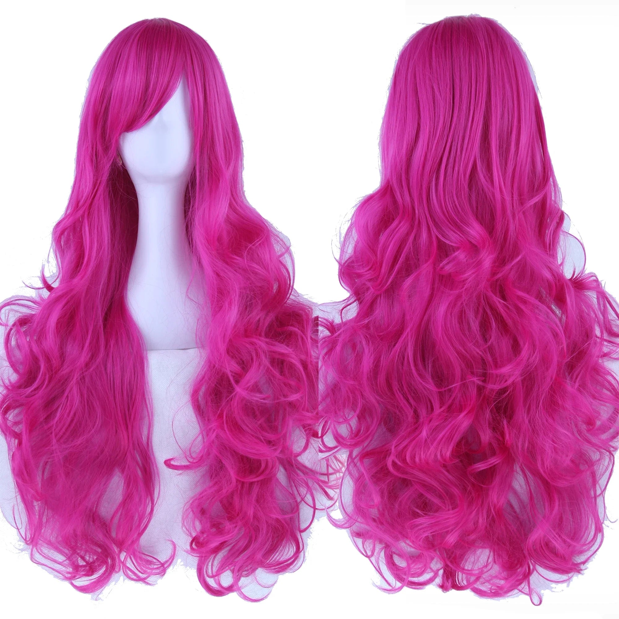 Long Curly Heat-Resistant Synthetic Cosplay Wig for Costume Parties - 39