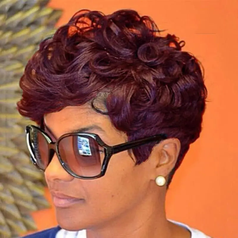 Short Curly Pixie Cut Wig for Women