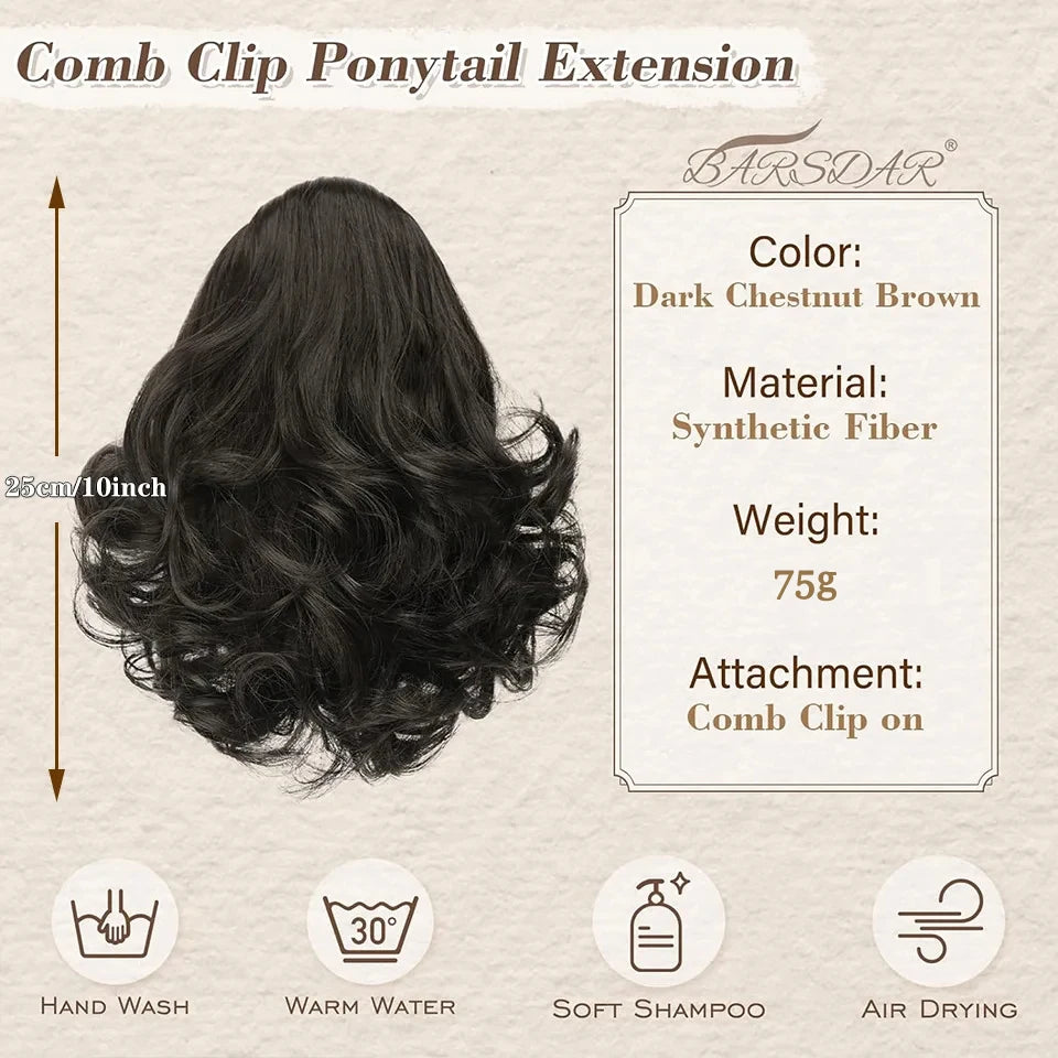 Short Curly Claw Clip Ponytail Hair Extension for Instant Volume - 4