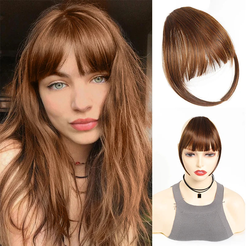 Clip-In Synthetic Hair Bangs Fringe Extension for Instant Volume and Style - 9