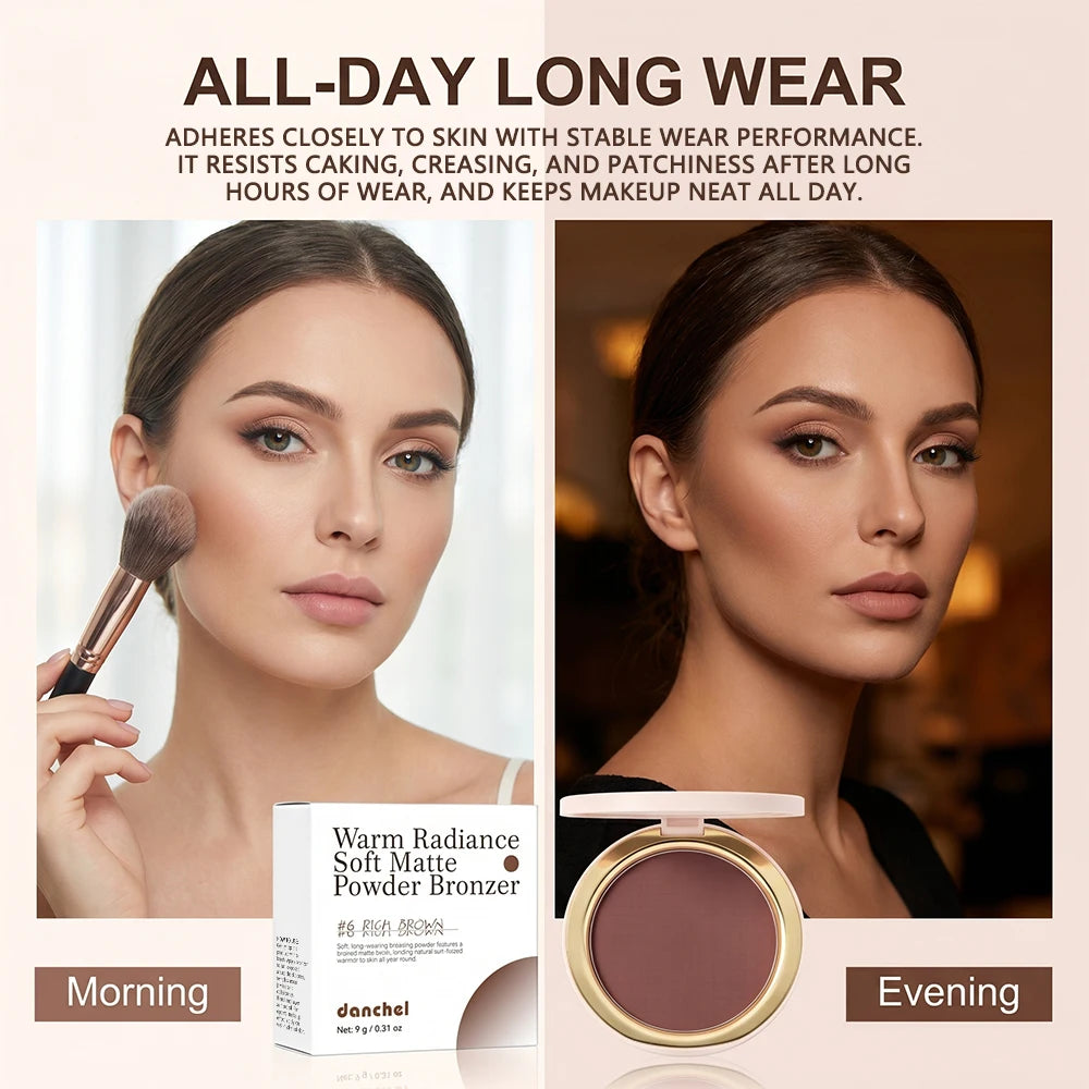 Buildable Soft Matte Bronzer Powder for Natural Face Contouring