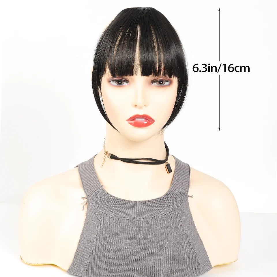 Clip-In Synthetic Hair Bangs Fringe Extension for Instant Volume and Style - 4