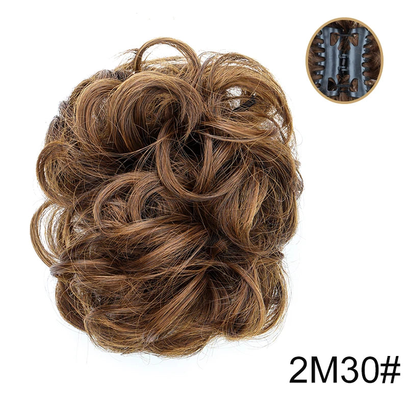 Messy Curly Claw Clip Bun Hair Extension for Women - 19