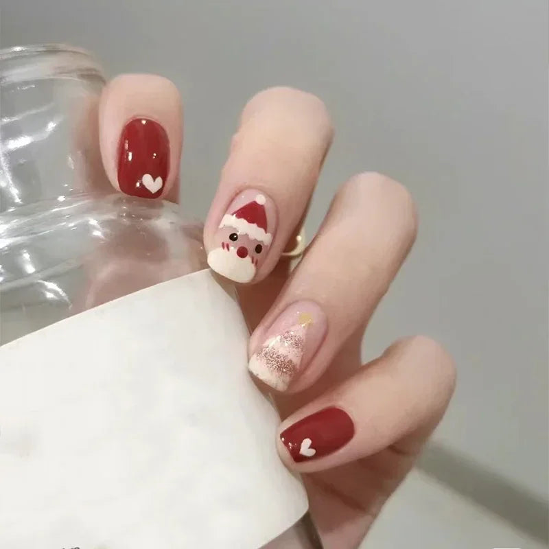 Festive Winter Snowflake Semi-Cured Gel Nail Wraps for Holiday Manicures