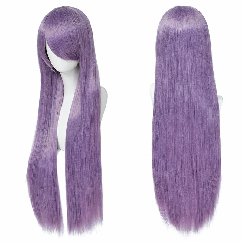 Long Straight Synthetic Cosplay Wig with Bangs - 16
