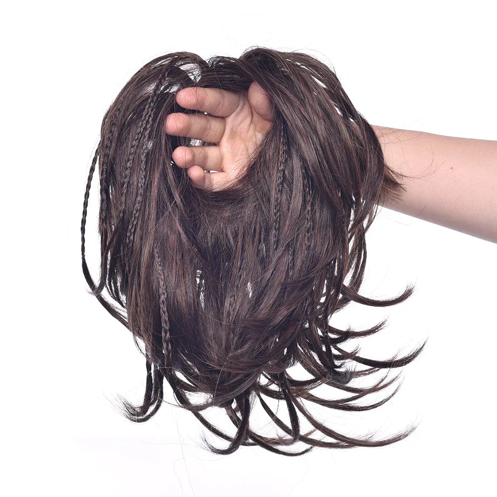 Synthetic Messy Bun Hair Scrunchie for Quick Natural Volume - 3