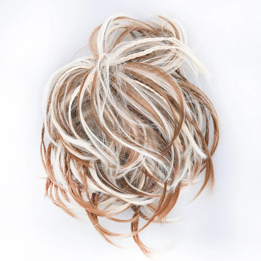 Synthetic Messy Bun Hair Scrunchie for Quick Natural Volume - 12