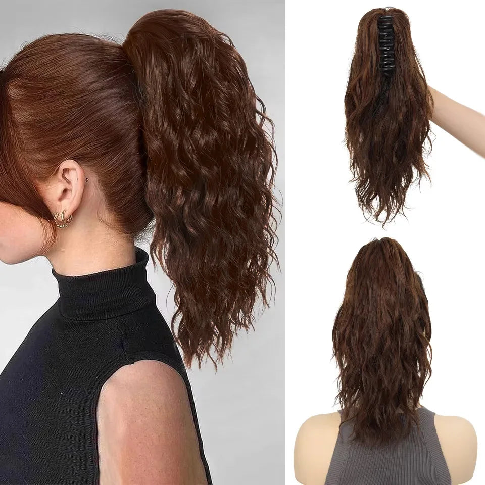 20 Inch Wavy Claw Clip Ponytail Hair Extension
