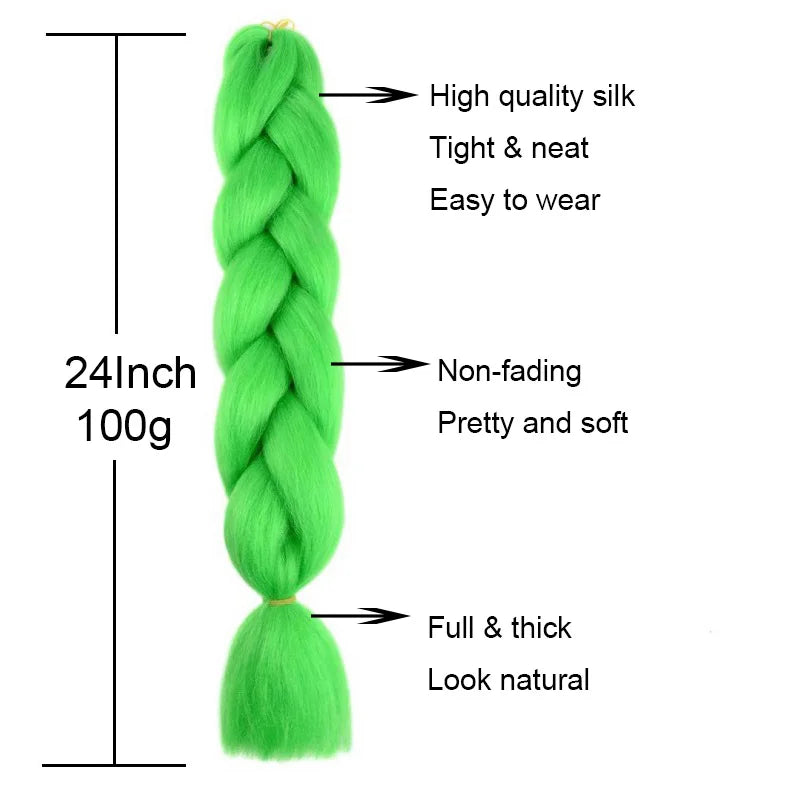 Colorful Synthetic Pre-Stretched Braiding Hair Extensions for Women - 2