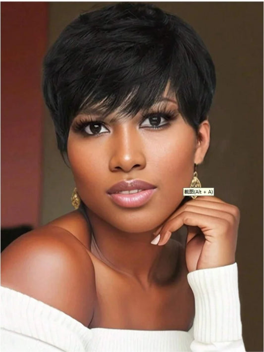 Short Curly Pixie Cut Synthetic Wig for Women