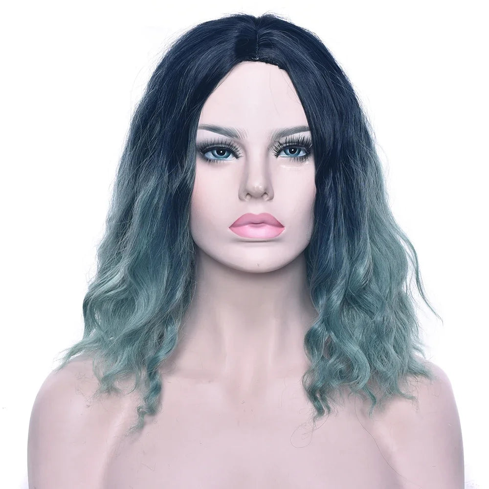 Short Kinky Curly Synthetic Hair Wig for Daily Wear and Cosplay Parties