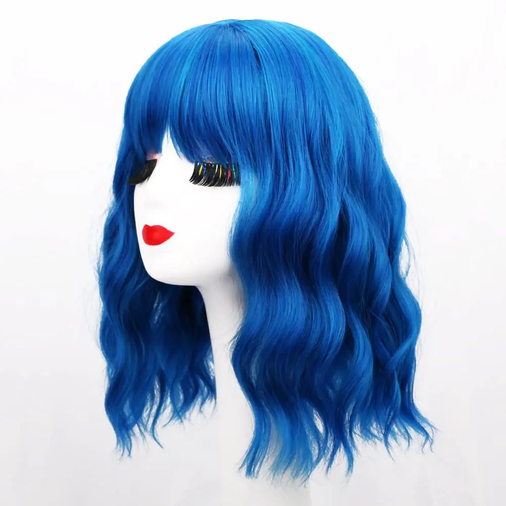 Short Wavy Bob Synthetic Wig for Costume and Daily Wear