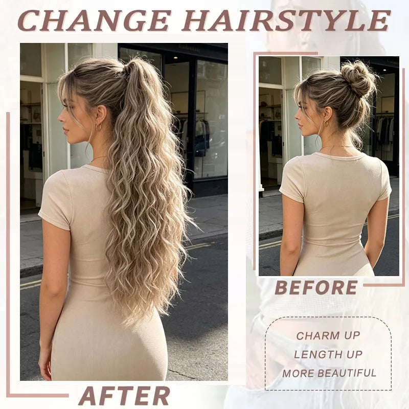 30-Inch Wavy Claw Clip Ponytail Extension - 6