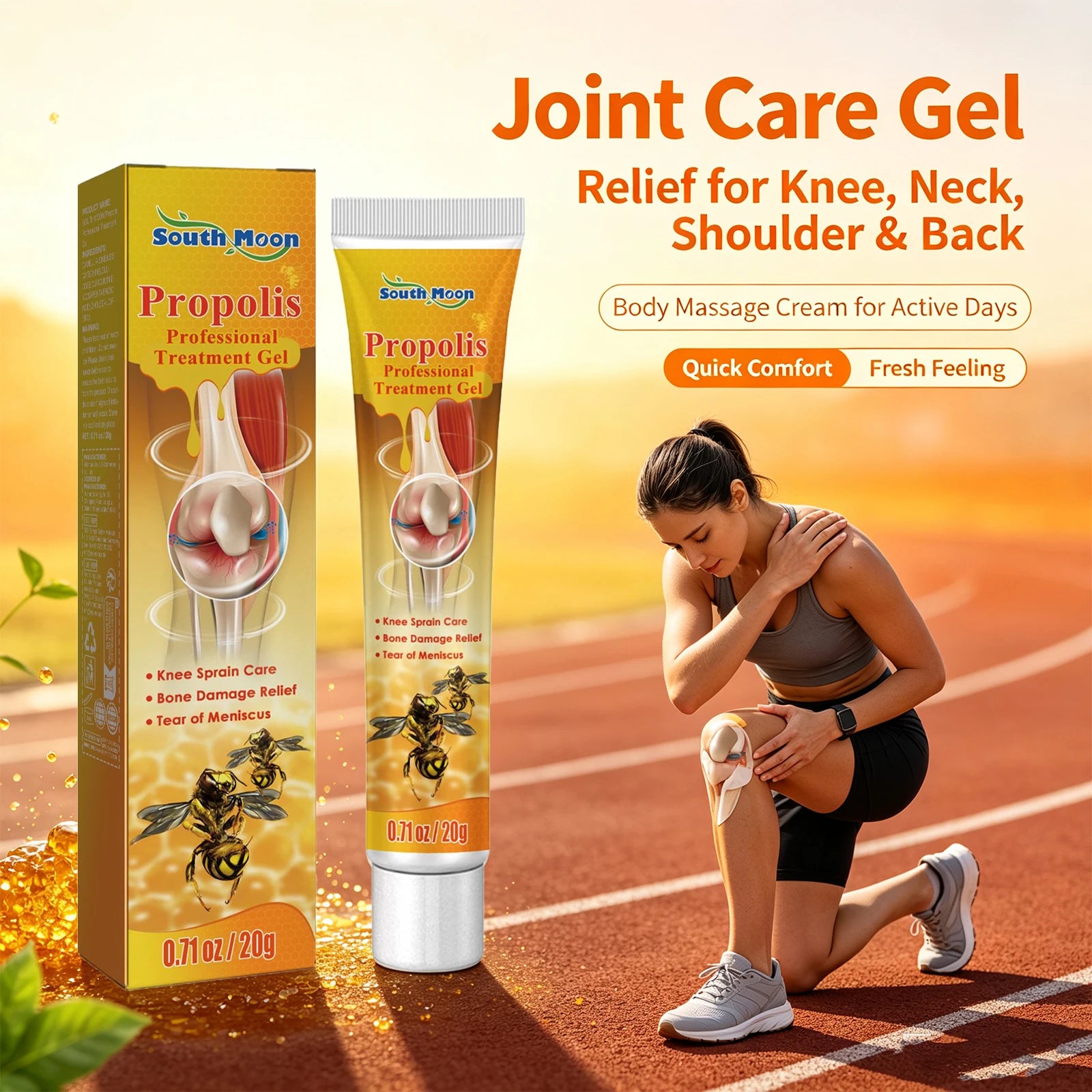Propolis Joint Relief Cooling Gel for Knees Back and Muscle Soreness - 2