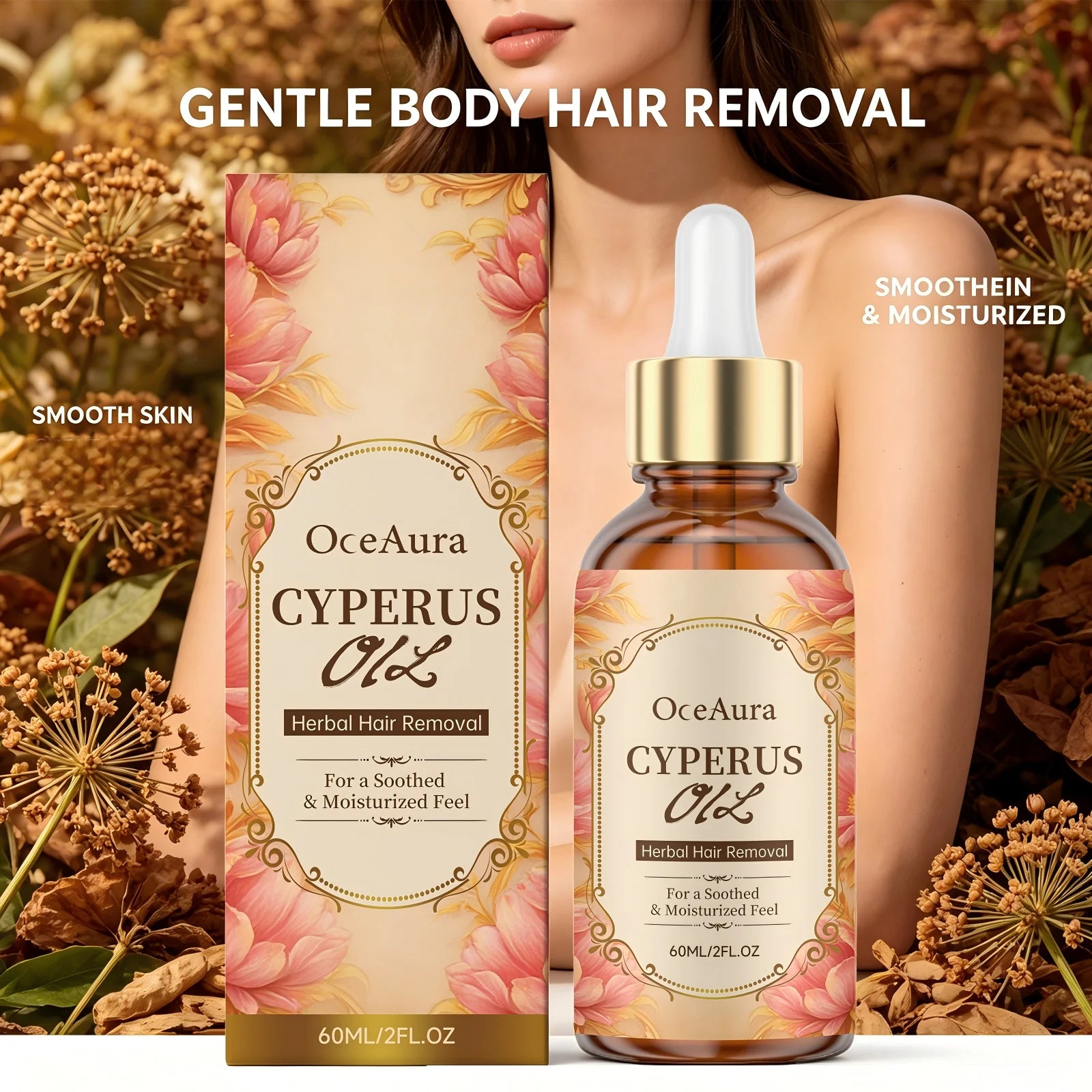 Herbal Cyperus Oil for Hair Growth Inhibition and Smooth Skin Care - 4