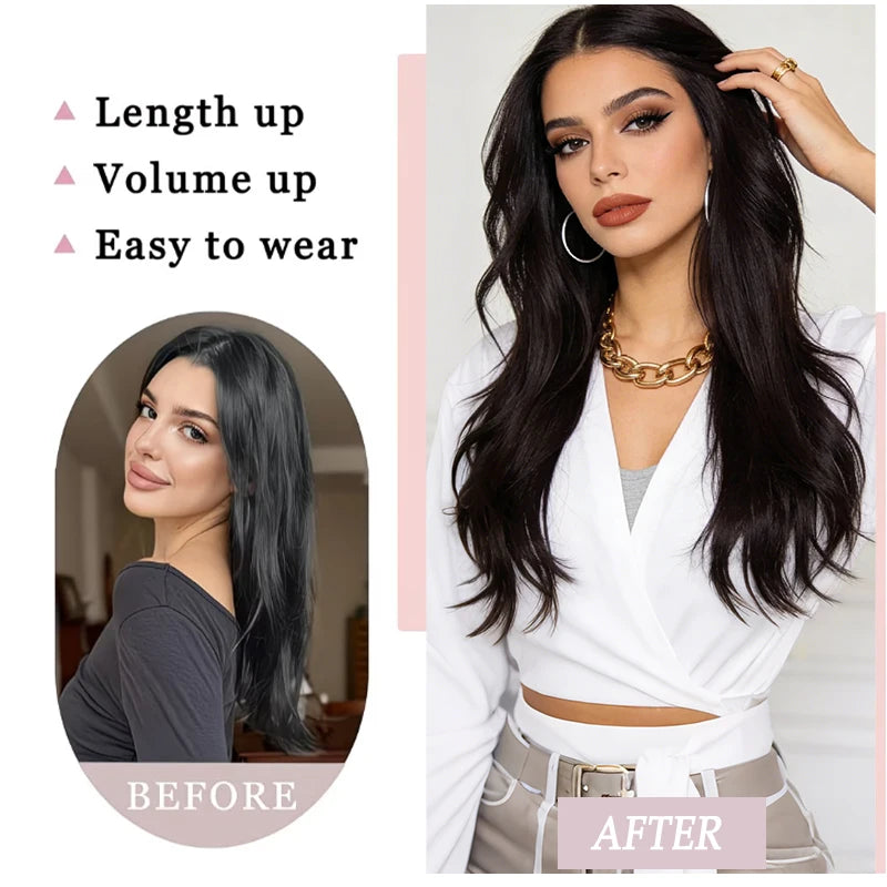 24-Inch V-Shaped Invisible Clip-In Hair Extensions - 10
