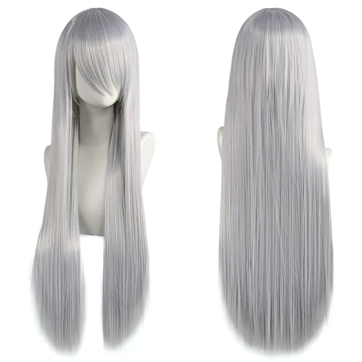 Long Straight Synthetic Cosplay Wig with Bangs - 2