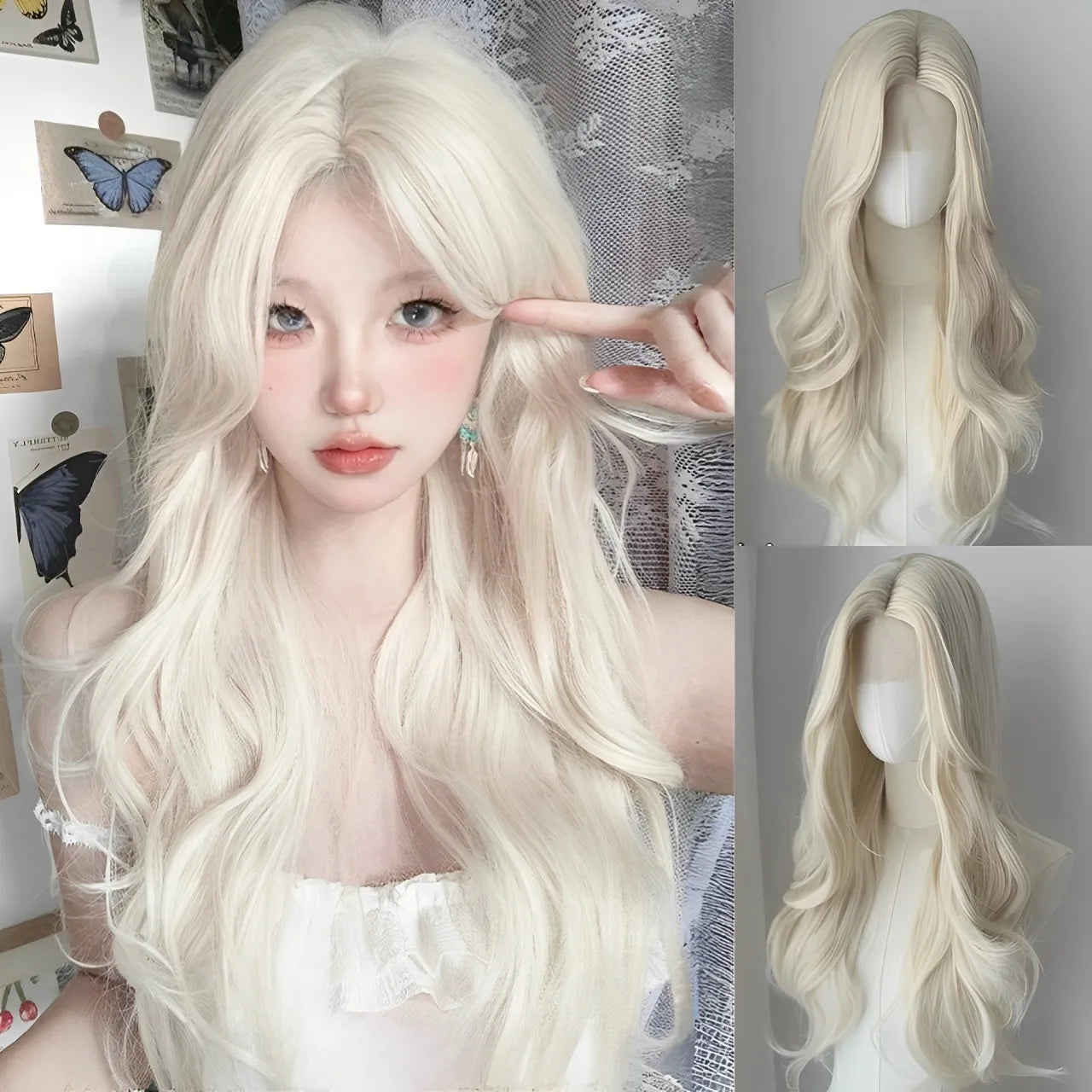 Long Curly Anime Cosplay Wig with Ponytails - 69