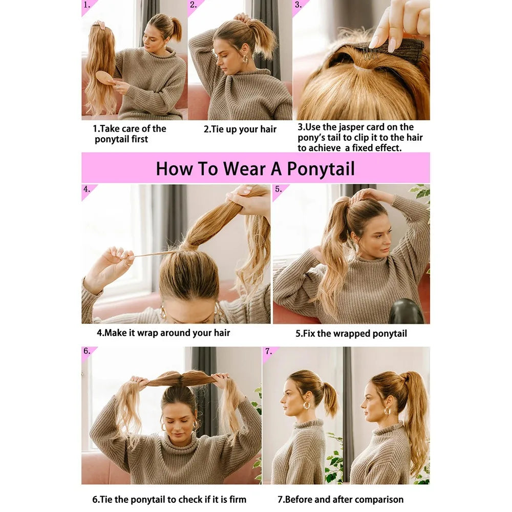 22-Inch Wavy Wrap-Around Ponytail Hair Extension