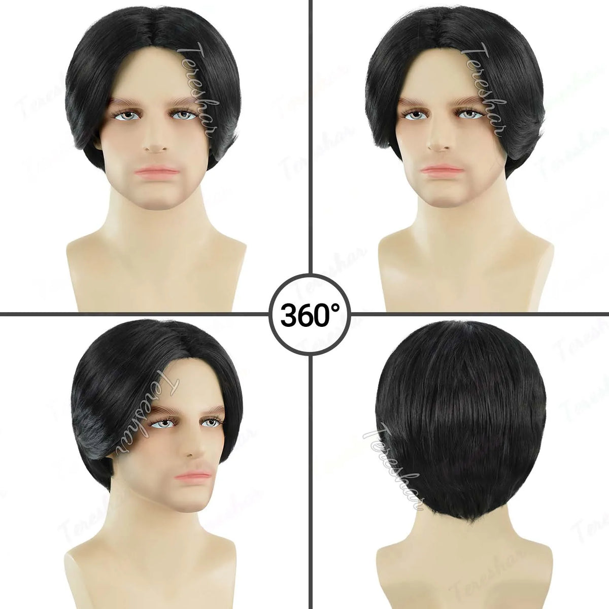 Short Straight Layered Wig for Men for Daily Wear and Cosplay Parties