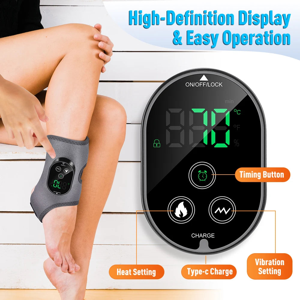 Heated Vibration Ankle and Foot Massager for Pain Relief and Recovery - 5