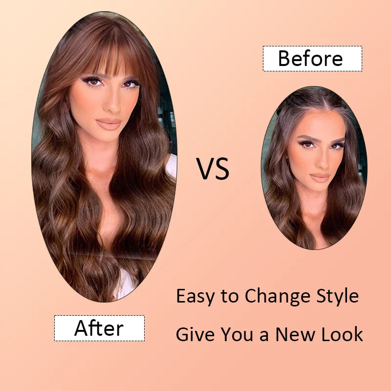 Clip-In Synthetic Wispy Bangs Hair Extension with Temples - 3
