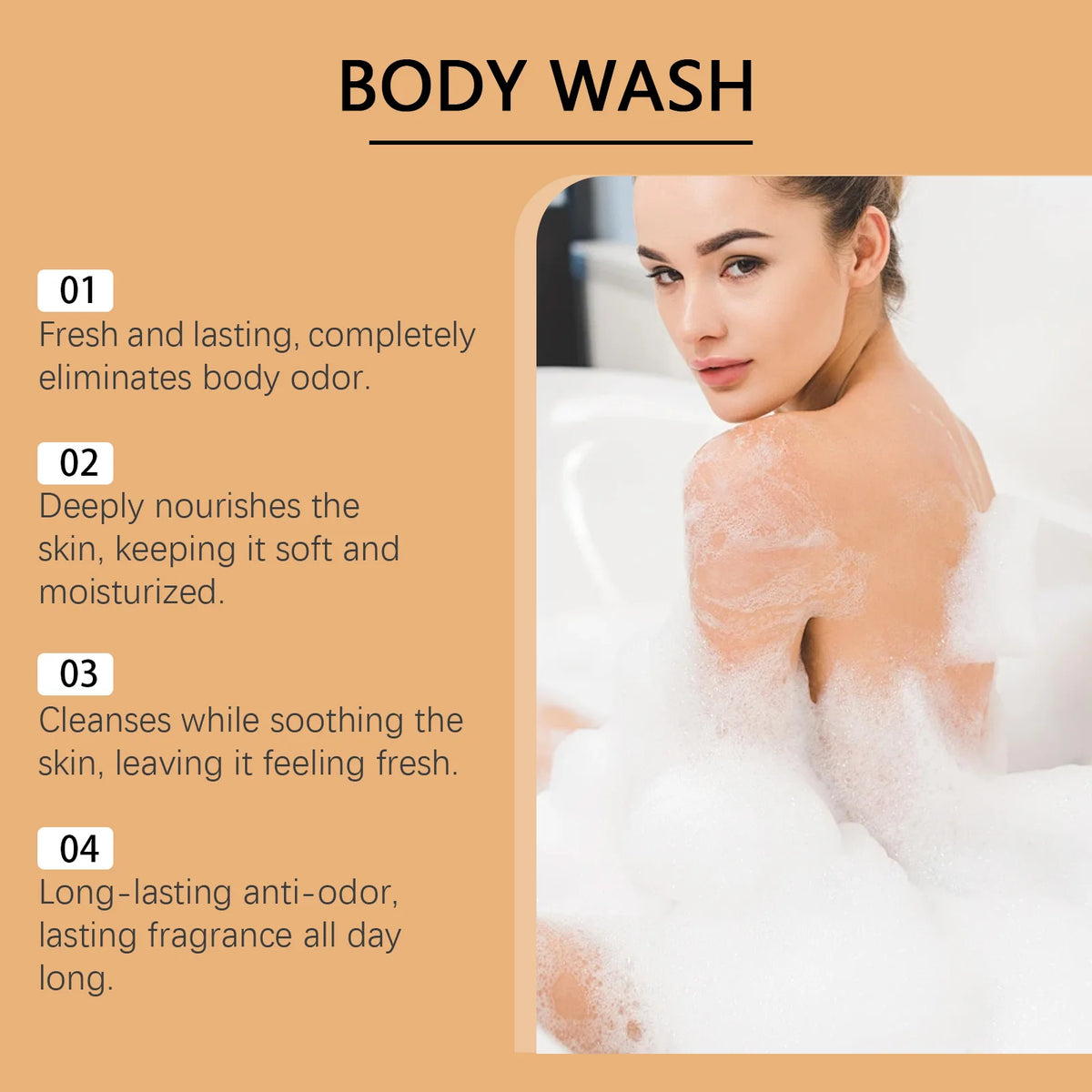 Persimmon Body Wash for Natural Odor Elimination and Skin Refreshment