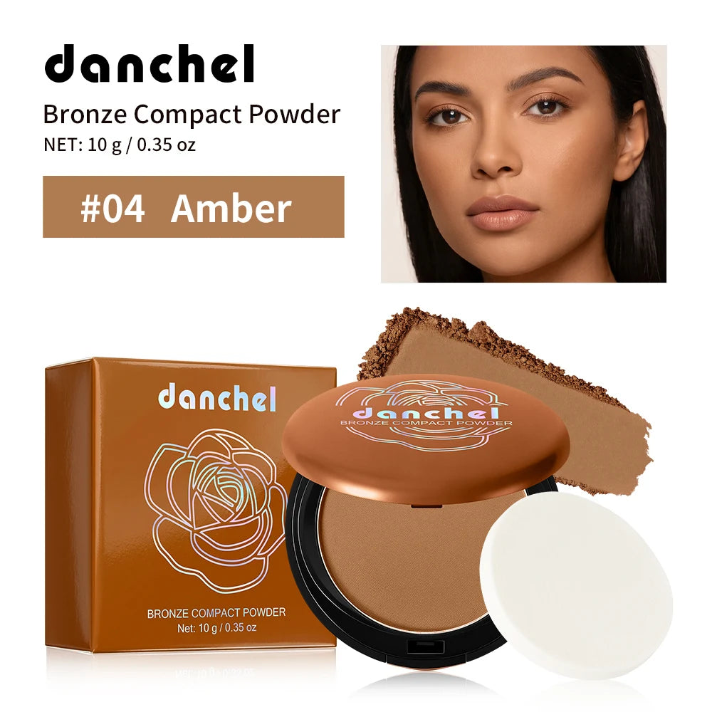 Matte Bronze Pressed Powder for Sculpted Face and Oil Control