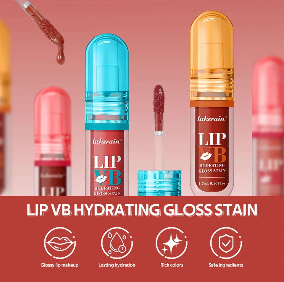 Hydrating Gloss Lip Stain with Vanilla Flavor for Long-Lasting Moisture