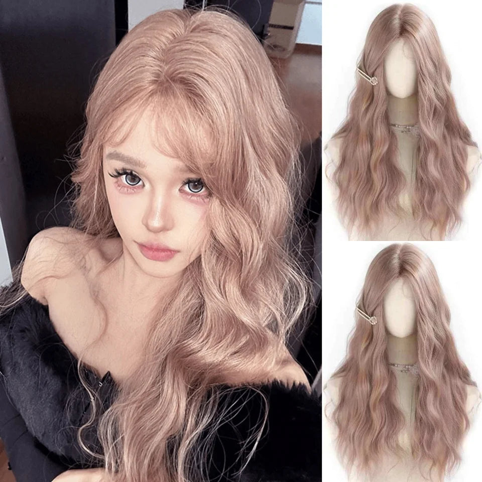 Wavy Brown Cosplay Wig with Curly Pigtails for Costume Parties - 31