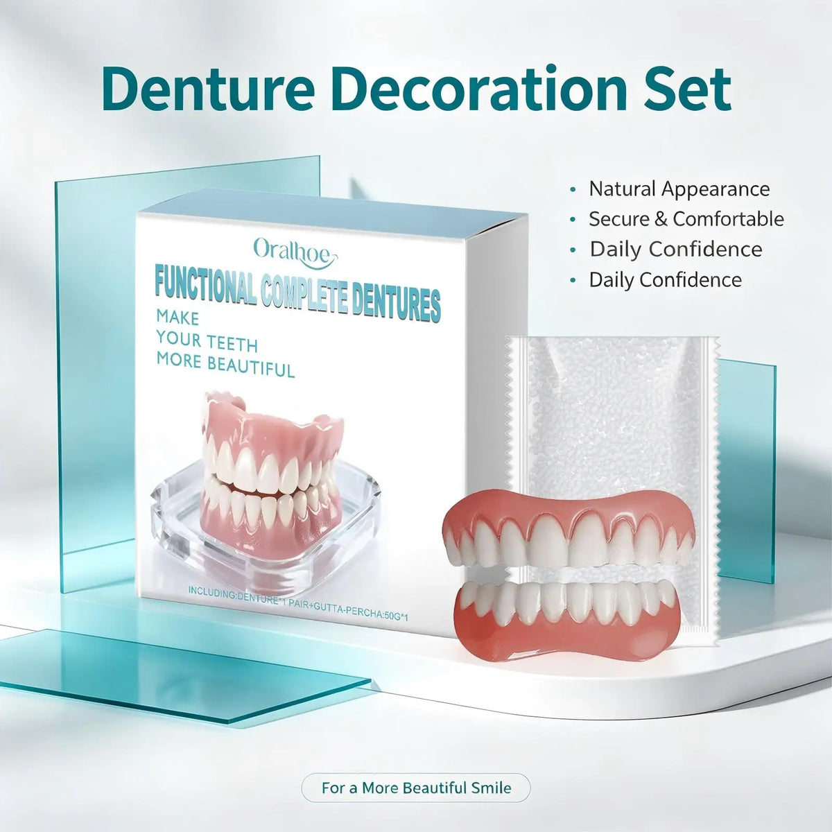 Temporary Cosmetic Denture Set for Instant Smile Transformation