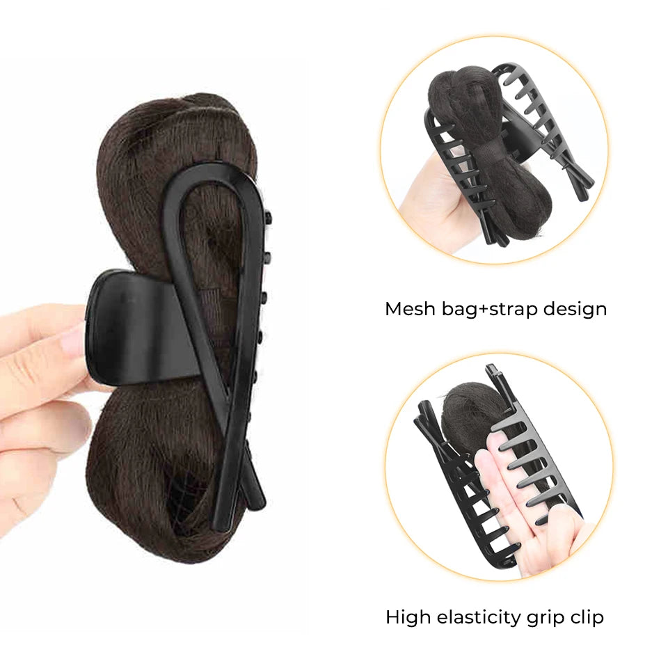 Synthetic Flower Bud Hair Bun Extension with Claw Clip