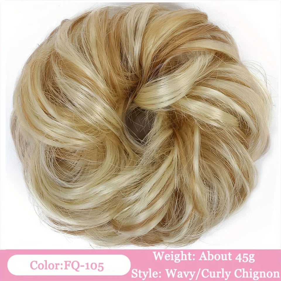 Messy Bun Hair Extension with Elastic Band
