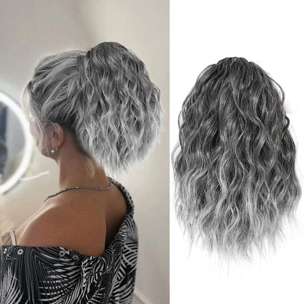 14-Inch Curly Water Ripple Drawstring Ponytail Extension - 15