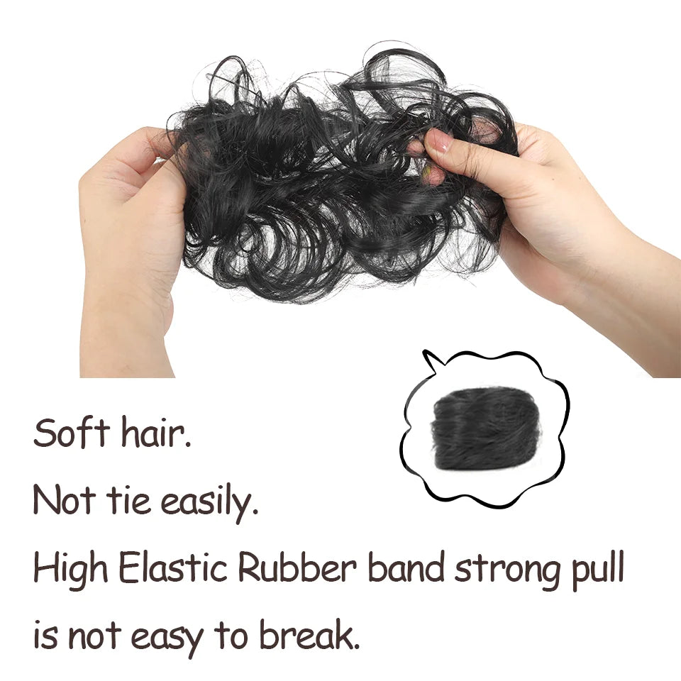 Wavy Messy Bun Hair Extension with Elastic Band