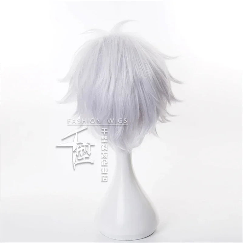 Short White Anime Character Wig for Cosplay and Halloween Parties - 4