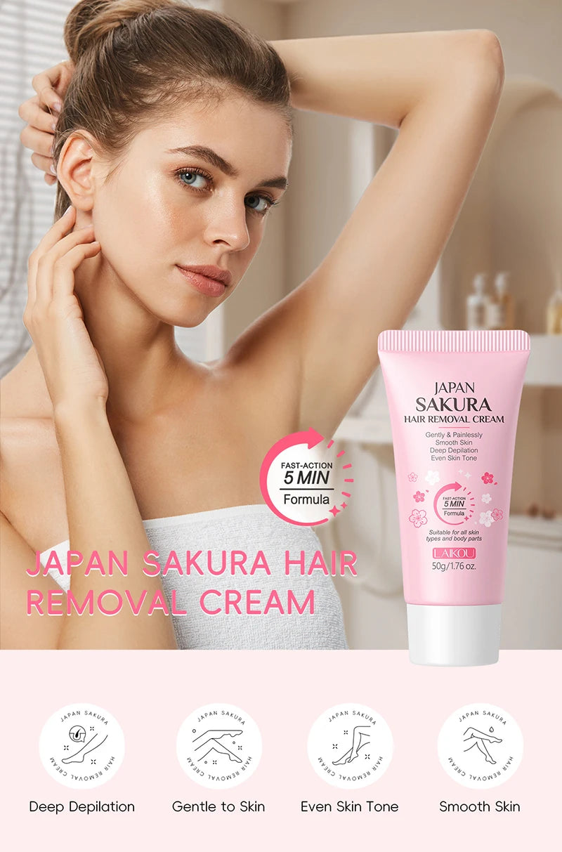 Painless Gentle Hair Removal Cream for Face and Body - 6