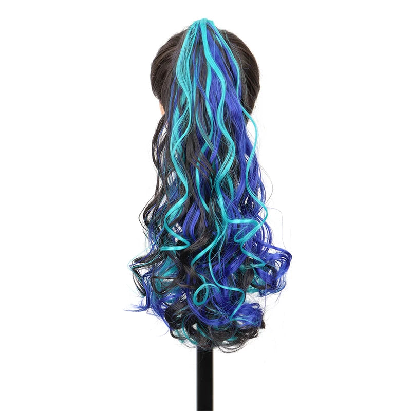 20-Inch Curly Highlighted Ponytail Extension with Claw Clip - 7