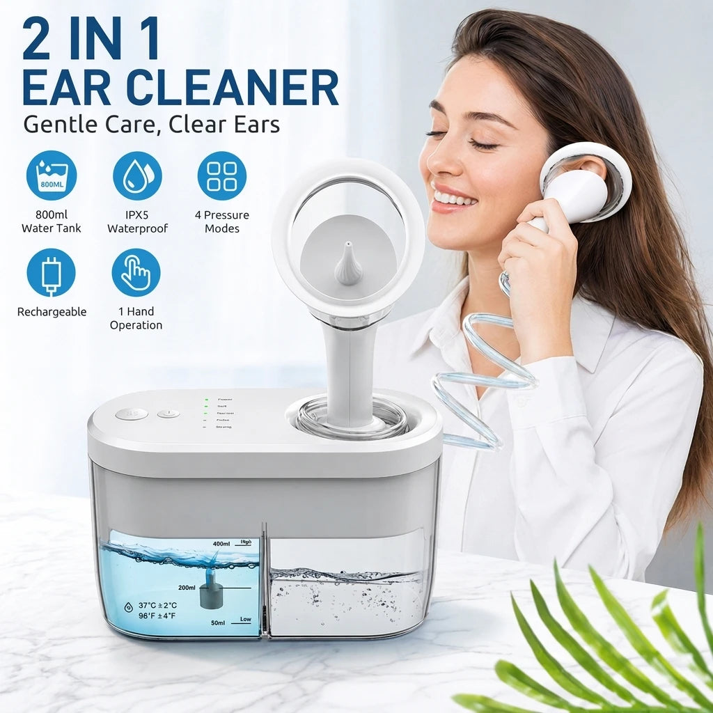 Electric Ear Wax Removal System with 4 Cleaning Modes for Home Use