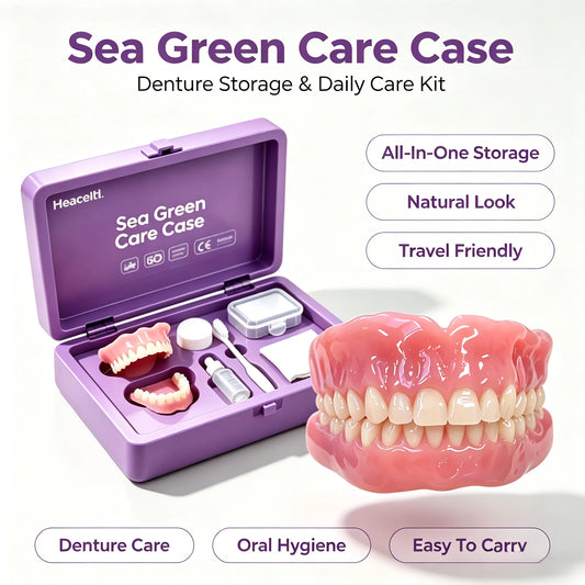 Instant Smile Natural Cosmetic Denture and Daily Care Storage Kit