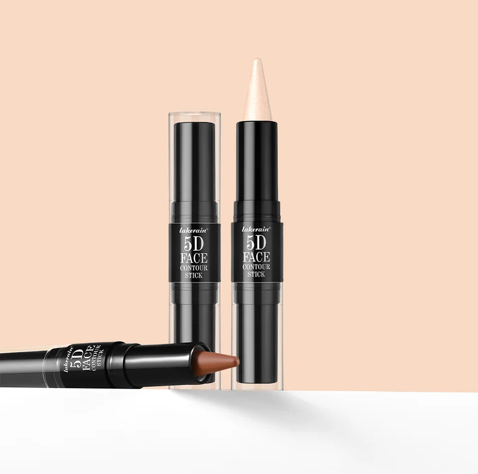 Dual-Ended Cream Contour and Highlighter Stick for Professional Sculpting