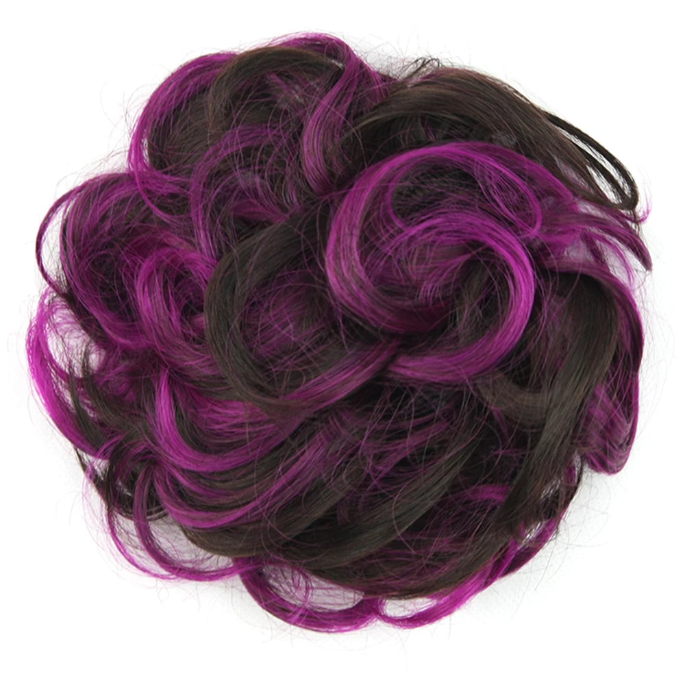 Messy Curly Hair Bun Scrunchie for Instant Volume and Elegant Updos - 26