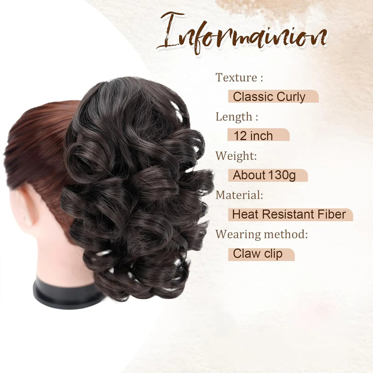 Curly Wavy Claw Clip Ponytail Hair Extension for Instant Volume